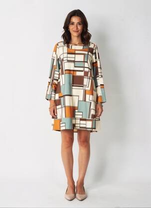 Rochie scurtă mâneci lungi mâneci lungi bej COUTURIST femeie