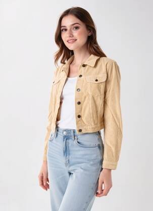 Jachete casual buzunare portocalie COUTURIST femeie