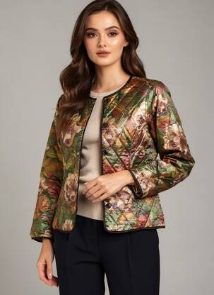 Jachete casual guler rotund verde COUTURIST femeie