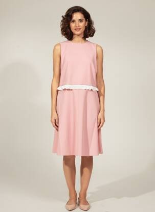 Rochie midi fără mâneci fără mâneci roz RED VALENTINO femeie