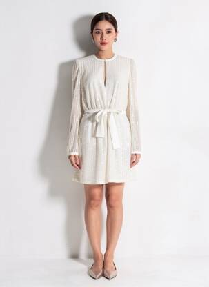 Rochie midi croială fluidă mâneci lungi alb TWINSET femeie