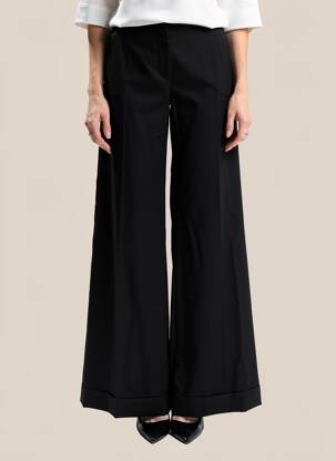 Pantalon larg țesătură crep mărime normală negru RED VALENTINO femeie
