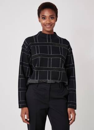 Pulover croială dreaptă mâneci lungi negru BETTY BARCLAY femeie