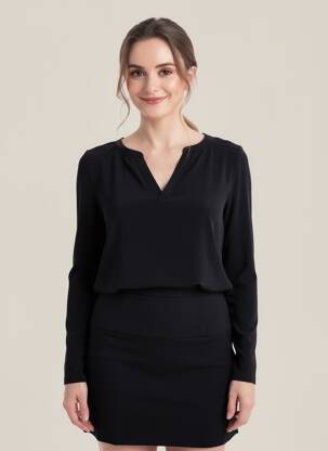 Top croială fluidă mâneci lungi negru GERARD DAREL femeie