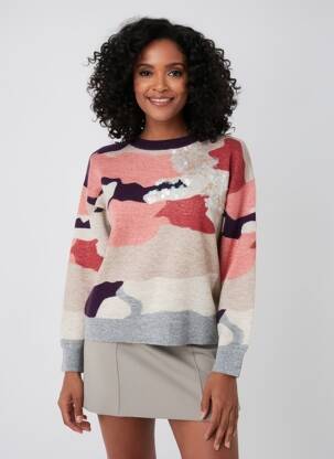 Pulover elasticitate mâneci lungi roz WHITE STUFF femeie