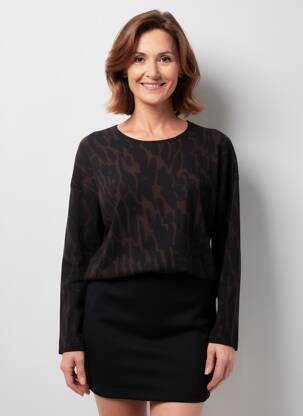 Pulover croială cambrată mâneci lungi maro GERRY WEBER femeie