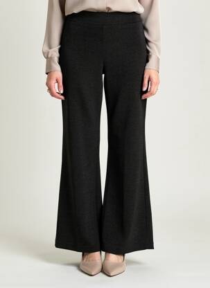 Pantalon evazat talie elastică negru ACCESS femeie
