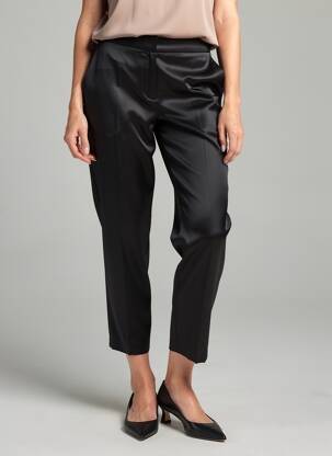 Pantalon 7/8 închidere cu fermoar sub clapetă cu cârlig negru MIANOTTE femeie
