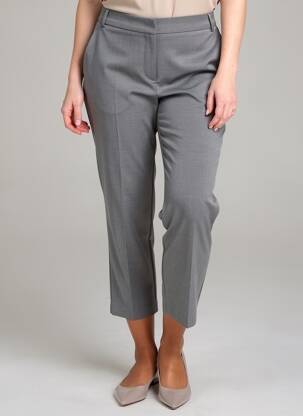 Pantalon 7/8 închidere cu fermoar sub clapetă cu cârlig gri LA PETITE FRANCAISE femeie