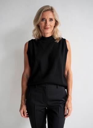 Pulover cu guler înalt croială cambrată fără mâneci negru GERRY WEBER femeie