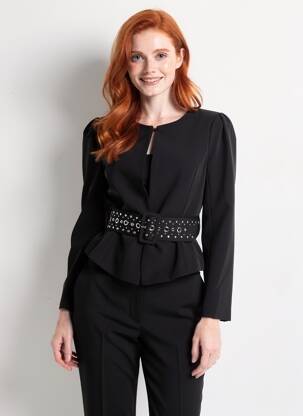 Jachete elegante guler rotund negru GAUDI femeie