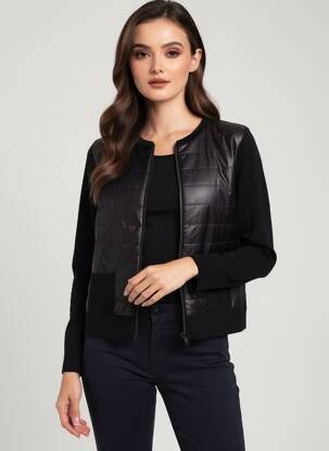 Jachete casual guler rotund negru LOU LOU BY NALO femeie