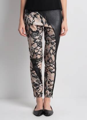 Pantalon slim talie elastică negru NÜ femeie