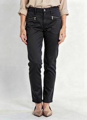 Pantalon slim buzunare negru DESGASTE femeie