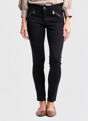 Pantalon slim buzunare negru DESGASTE femeie