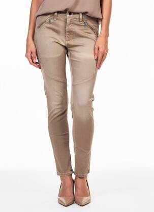Pantalon slim buzunare bej DESGASTE femeie