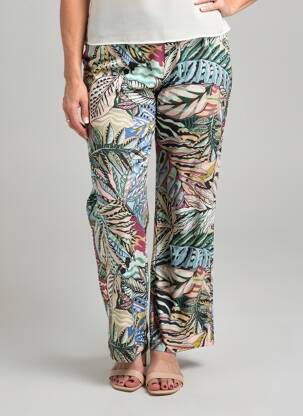 Pantalon drept țesătură poplin mărime normală albastru GERRY WEBER femeie