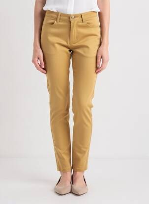 Pantalon slim țesătură poplin mărime normală galben SILVIAN HEACH femeie