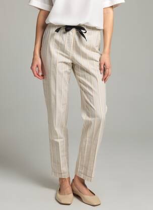 Pantalon drept talie elastică mărime normală albastru BELLEROSE femeie