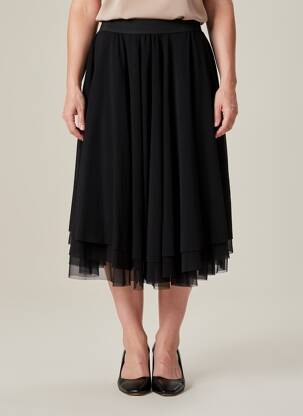 Fustă midi croială dreaptă negru TWIN-SET SIMONA BARBIERI femeie