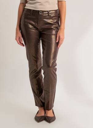 Pantalon slim țesătură acoperită mărime normală maro MAYJUNE femeie