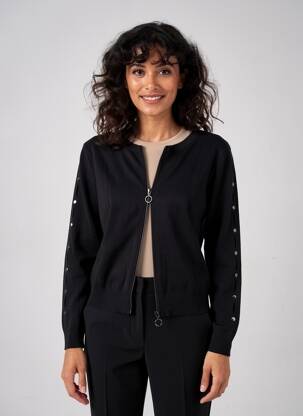 Vestă cu mâneci lungi guler rotund negru BETTY BARCLAY femeie