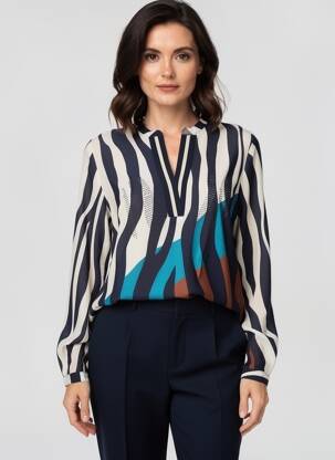Bluză țesătură poplin mâneci lungi albastru BETTY BARCLAY femeie