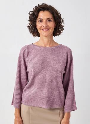 Pulover țesătură melanj mâneci lungi violet POISSONS BLANCS femeie