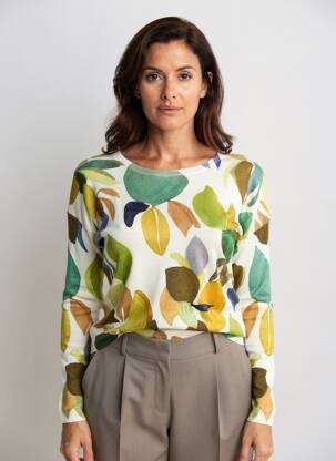 Pulover croială dreaptă mâneci lungi verde ANNA & GABRI femeie