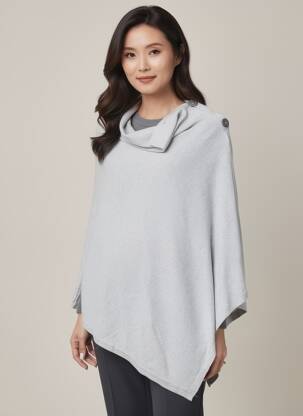 Poncho gri MARBLE femeie