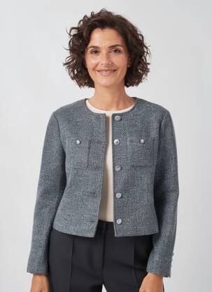 Jachete casual guler rotund gri JULIE GUERLANDE femeie