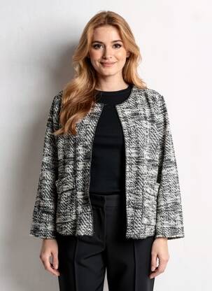 Jachete casual guler rotund negru OUI femeie