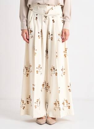 Pantalon evazat croială evazată bej IMPERIAL femeie