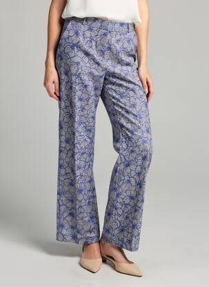 Pantalon drept talie elastică albastru IMPERIAL femeie