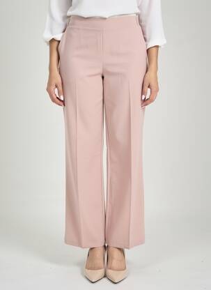 Pantalon drept talie elastică roz IMPERIAL femeie