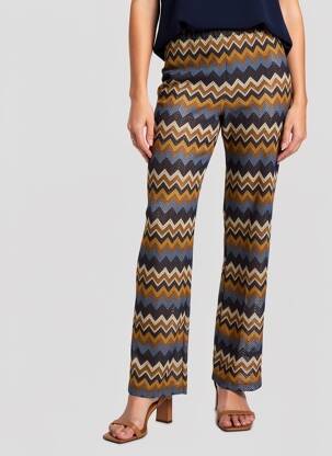 Pantalon drept talie elastică albastru BANDITAS FROM MARSEILLE femeie