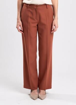 Pantalon drept talie elastică portocalie PAKO LITTO femeie