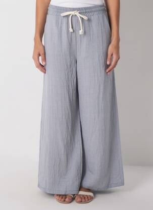 Pantalon evazat talie elastică gri BANDITAS FROM MARSEILLE femeie