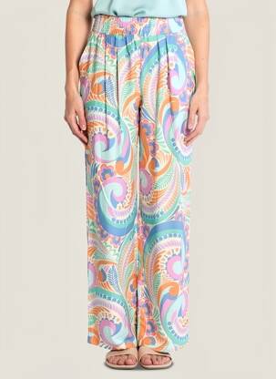 Pantalon drept talie elastică albastru MOLLY BRACKEN femeie