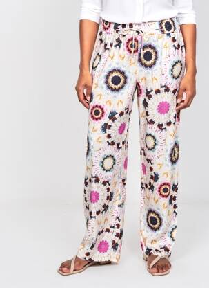 Pantalon drept talie elastică alb LPB LES PETITES BOMBES  femeie