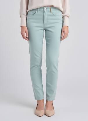 Pantalon slim țesătură poplin mărime normală verde COUTURIST femeie