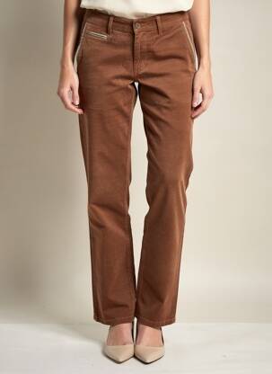 Pantalon chino elasticitate mărime normală maro COUTURIST femeie