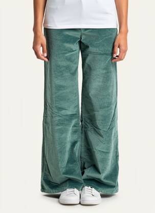 Pantalon evazat elasticitate mărime normală verde COUTURIST femeie