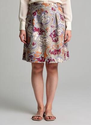 Fustă scurtă talie cu cleme bej COUTURIST femeie