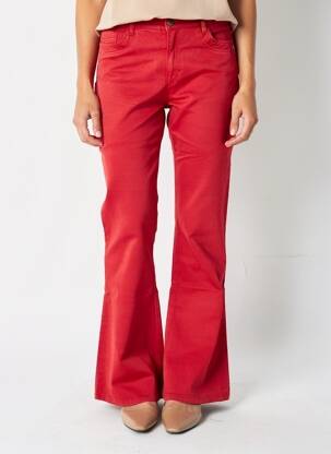 Pantalon evazat închidere cu fermoar sub clapetă cu nasturi roșu COUTURIST femeie