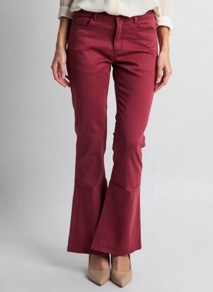Pantalon evazat închidere cu fermoar sub clapetă cu nasturi violet COUTURIST femeie