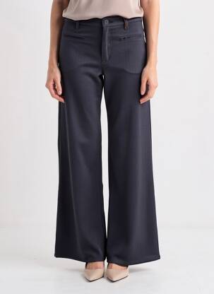 Pantalon evazat închidere cu fermoar sub clapetă cu nasturi negru COUTURIST femeie