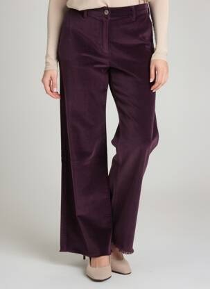 Pantalon drept închidere cu fermoar sub clapetă cu nasturi mărime normală violet COUTURIST femeie
