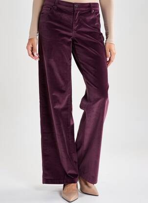 Pantalon drept închidere cu fermoar sub clapetă cu nasturi mărime normală violet COUTURIST femeie