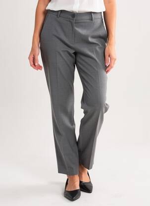 Pantalon chino închidere cu fermoar sub clapetă cu nasturi talie înaltă gri COUTURIST femeie